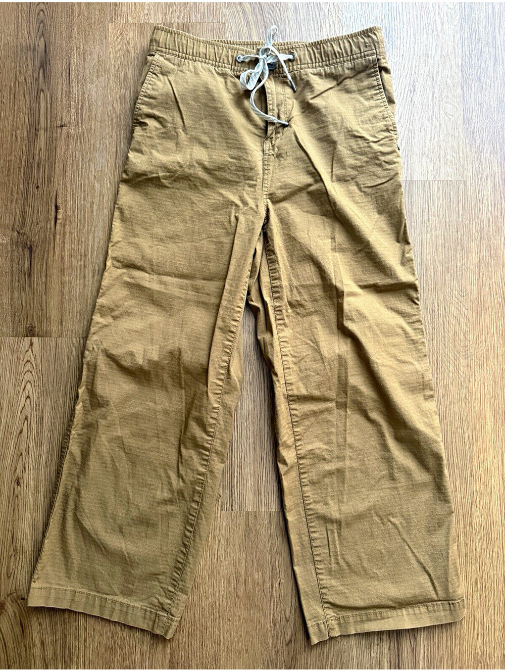 Vuori Women’s Ripstop Pants Size Small Tan Brown Drawstring Organic Cotton